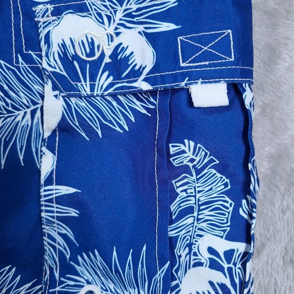 OP Shorts Mens 40/42 Blue Hibiscus Hawaiian Board Surf Swim Trunks Ocean Pacific - Picture 6 of 9